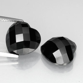 캐럿 천연 검정색 스피넬 보석, 하트 모양, 11.9×11.8 mm, 불투명체