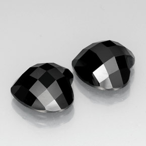 캐럿 천연 검정색 스피넬 보석, 하트 모양, 11.9×11.8 mm, 불투명체