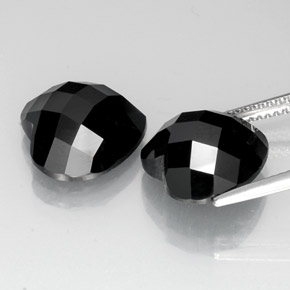 캐럿 천연 검정색 스피넬 보석, 하트 모양, 11.9×11.8 mm, 불투명체