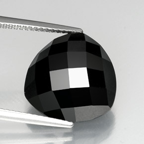 11.46캐럿 천연 검정색 스피넬, 트릴리언, 14.1×13.8 mm, 불투명체