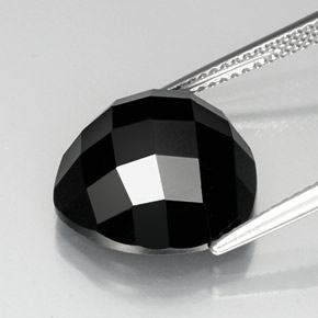 11.46캐럿 천연 검정색 스피넬, 트릴리언, 14.1×13.8 mm, 불투명체