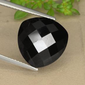 11.29캐럿 천연 검정색 스피넬, 트릴리언, 14.2×13.9 mm, 불투명체