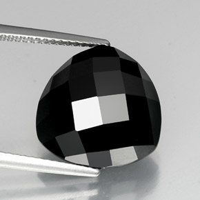 10.65캐럿 천연 검정색 스피넬, 트릴리언, 14.1×13.8 mm, 불투명체