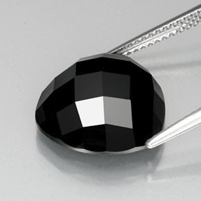 10.65캐럿 천연 검정색 스피넬, 트릴리언, 14.1×13.8 mm, 불투명체