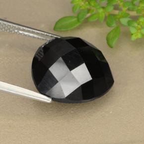 10.90캐럿 천연 검정색 스피넬, 트릴리언, 14.2×13.9 mm, 불투명체