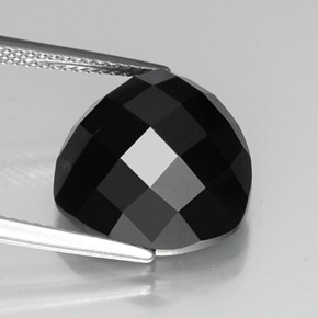 12.04캐럿 천연 검정색 스피넬, 트릴리언, 13.9×13.9 mm, 불투명체