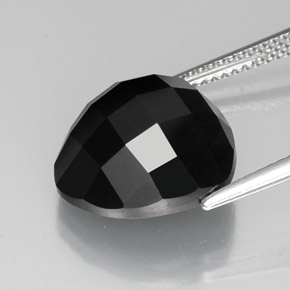 12.04캐럿 천연 검정색 스피넬, 트릴리언, 13.9×13.9 mm, 불투명체