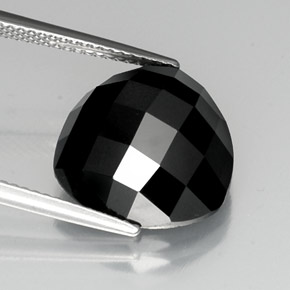 10.85캐럿 천연 검정색 스피넬, 트릴리언, 14.1×13.9 mm, 불투명체