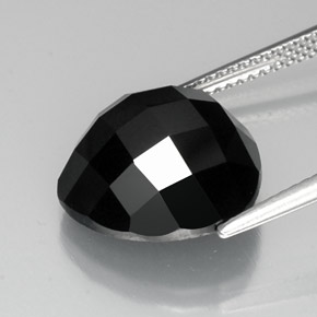 10.85캐럿 천연 검정색 스피넬, 트릴리언, 14.1×13.9 mm, 불투명체