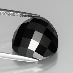 11.79캐럿 천연 검정색 스피넬, 트릴리언, 14×13.8 mm, 불투명체