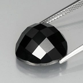11.79캐럿 천연 검정색 스피넬, 트릴리언, 14×13.8 mm, 불투명체