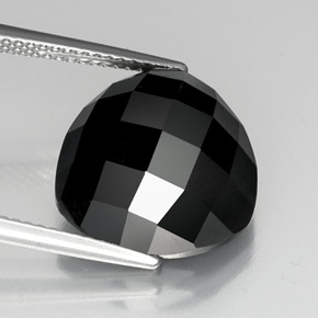 11.40캐럿 천연 검정색 스피넬, 트릴리언, 14.1×13.8 mm, 불투명체