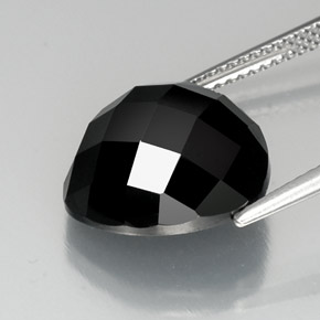 11.40캐럿 천연 검정색 스피넬, 트릴리언, 14.1×13.8 mm, 불투명체