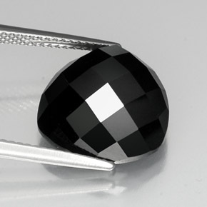 11.37캐럿 천연 검정색 스피넬, 트릴리언, 14.1×10.8 mm, 불투명체