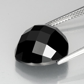 11.37캐럿 천연 검정색 스피넬, 트릴리언, 14.1×10.8 mm, 불투명체