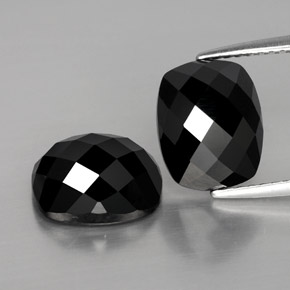 8.03캐럿 천연 검정색 스피넬 보석, 쿠션 컷, 10.1×8.1 mm, 불투명체