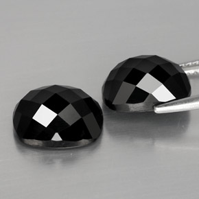 8.03캐럿 천연 검정색 스피넬 보석, 쿠션 컷, 10.1×8.1 mm, 불투명체