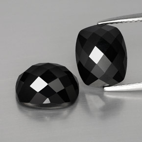 캐럿 천연 검정색 스피넬 보석, 쿠션 컷, 10×8.1 mm, 불투명체