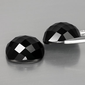 캐럿 천연 검정색 스피넬 보석, 쿠션 컷, 10×8.1 mm, 불투명체