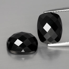 캐럿 천연 검정색 스피넬 보석, 쿠션 컷, 10×8.1 mm, 불투명체