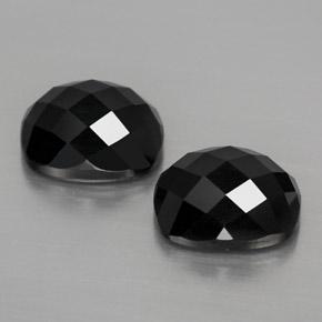 캐럿 천연 검정색 스피넬 보석, 쿠션 컷, 10×8.1 mm, 불투명체