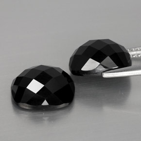캐럿 천연 검정색 스피넬 보석, 쿠션 컷, 10×8.1 mm, 불투명체