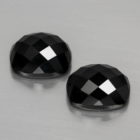 캐럿 천연 검정색 스피넬 보석, 쿠션 컷, 10×8.1 mm, 불투명체