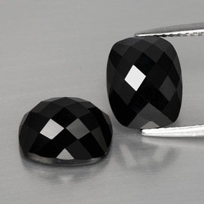 캐럿 천연 검정색 스피넬 보석, 쿠션 컷, 10×8.1 mm, 불투명체