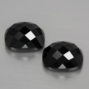 캐럿 천연 검정색 스피넬 보석, 쿠션 컷, 10×8.1 mm, 불투명체