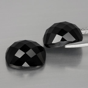 캐럿 천연 검정색 스피넬 보석, 쿠션 컷, 10×8.1 mm, 불투명체