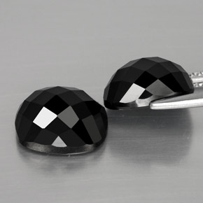 캐럿 천연 검정색 스피넬 보석, 쿠션 컷, 10×8.1 mm, 불투명체