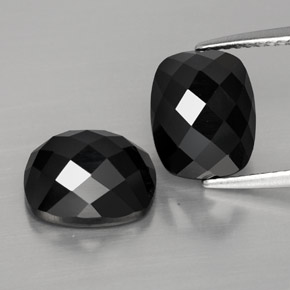 8.44캐럿 천연 검정색 스피넬 보석, 쿠션 컷, 10.1×8.1 mm, 불투명체
