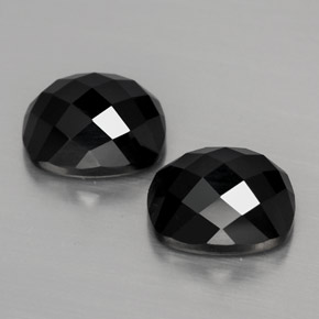 8.44캐럿 천연 검정색 스피넬 보석, 쿠션 컷, 10.1×8.1 mm, 불투명체