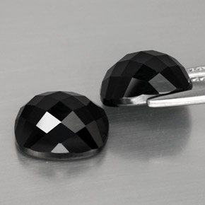 8.44캐럿 천연 검정색 스피넬 보석, 쿠션 컷, 10.1×8.1 mm, 불투명체