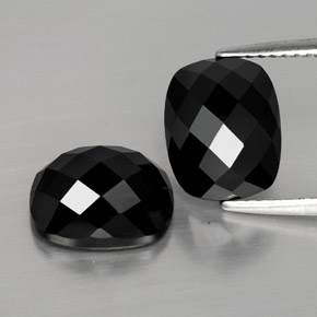 캐럿 천연 검정색 스피넬 보석, 쿠션 컷, 10×8.1 mm, 불투명체