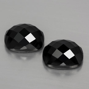 캐럿 천연 검정색 스피넬 보석, 쿠션 컷, 10×8.1 mm, 불투명체