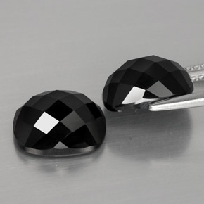 캐럿 천연 검정색 스피넬 보석, 쿠션 컷, 10×8.1 mm, 불투명체