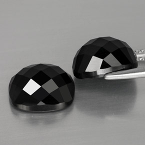 8.88캐럿 천연 검정색 스피넬 보석, 쿠션 컷, 10×8.1 mm, 불투명체