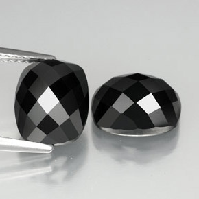 7.82캐럿 천연 검정색 스피넬 보석, 쿠션 컷, 10×8.1 mm, 불투명체