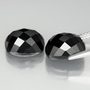 7.82캐럿 천연 검정색 스피넬 보석, 쿠션 컷, 10×8.1 mm, 불투명체