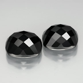 캐럿 천연 검정색 스피넬 보석, 쿠션 컷, 10.1×8.1 mm, 불투명체