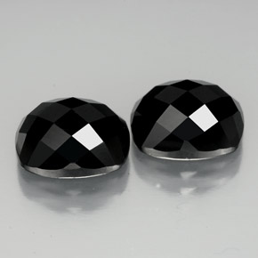 캐럿 천연 검정색 스피넬 보석, 쿠션 컷, 10×8.1 mm, 불투명체