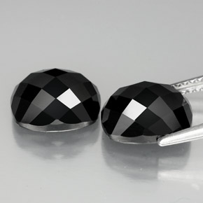캐럿 천연 검정색 스피넬 보석, 쿠션 컷, 10×8.1 mm, 불투명체