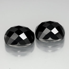 캐럿 천연 검정색 스피넬 보석, 쿠션 컷, 9.9×8.1 mm, 불투명체