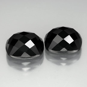 캐럿 천연 검정색 스피넬 보석, 쿠션 컷, 10×8.1 mm, 불투명체