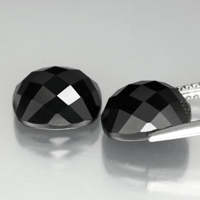 캐럿 천연 검정색 스피넬 보석, 쿠션 컷, 10×8.1 mm, 불투명체