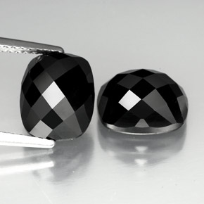캐럿 천연 검정색 스피넬 보석, 쿠션 컷, 10×8.1 mm, 불투명체