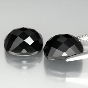 캐럿 천연 검정색 스피넬 보석, 쿠션 컷, 10×8.1 mm, 불투명체
