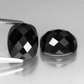 캐럿 천연 검정색 스피넬 보석, 쿠션 컷, 10×8.1 mm, 불투명체