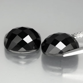 캐럿 천연 검정색 스피넬 보석, 쿠션 컷, 10×8.1 mm, 불투명체